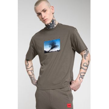 Tricou cu imprimeu grafic Dorizon - Maro taupe/Albastru
