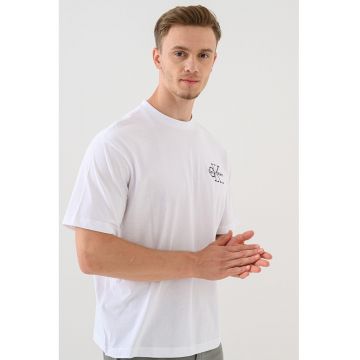 Tricou cu logo - Alb optic