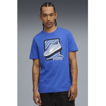 Tricou de bumbac cu imprimeu grafic - Albastru pastel