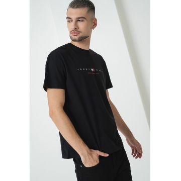 Tricou de bumbac cu imprimeu logo - Negru