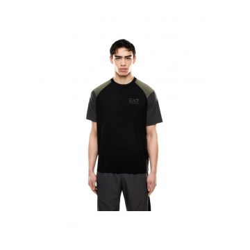 Tricou  EA7 ASV Athletic Color Block 47996 - Negru