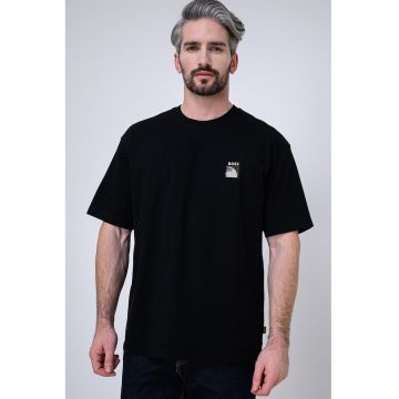 Tricou lejer din bumbac Radar - Bej/Negru