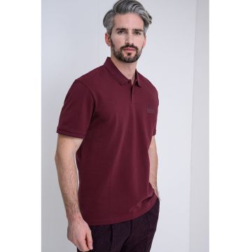 Tricou polo cu logo - Visiniu