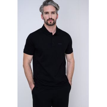 Tricou regular-fit cu logo discret - Negru