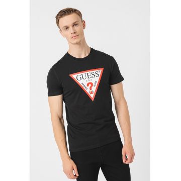 Tricou slim fit cu logo - Rosu/Alb/Negru