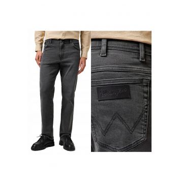 Blugi Barbati -  Texas - Straight Fit - Talie Medie - Fermoar - Lungi - 5 Buzunare - Bumbac - Elastan - W36-L30 US - Negru