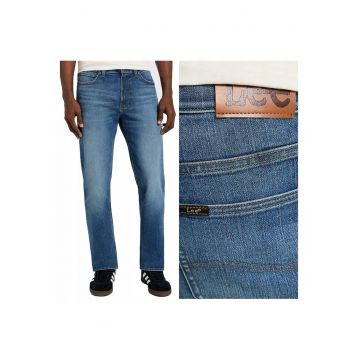 Blugi Barbati -  X - Straight Fit - Talie Medie - Fermoar - Lungi - 5 Buzunare - Bumbac - Elastan - W36-L30 US - Albastru