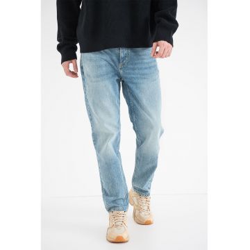 Blugi conici cu aspect decolorat Brody - Albastru deschis