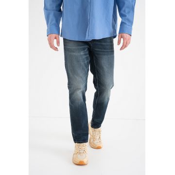 Blugi conici cu aspect decolorat - Gri antracit