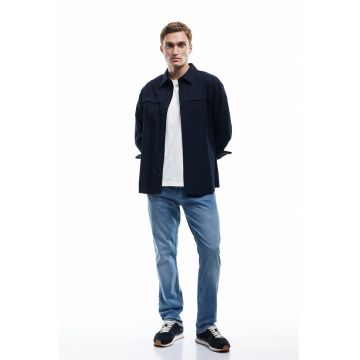 Blugi regular fit din denim - Albastru petrol