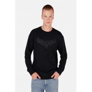 Bluza de trening din bumbac cu imprimeu grafic - Negru