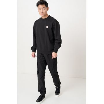 Bluza de trening lejera cu decolteu la baza gatului - Negru