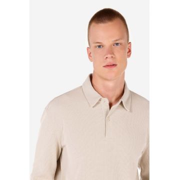 Bluza polo cu model uni - Negru stins