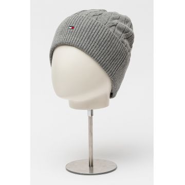 Caciula din amestec de lana Flag - Gri melange