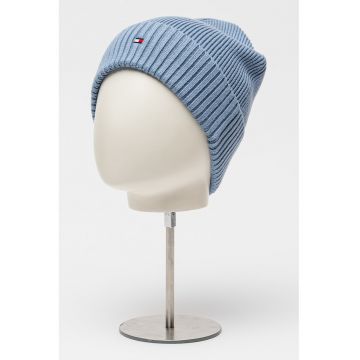 Caciula elastica din amestec de bumbac organic - Albastru glaciar