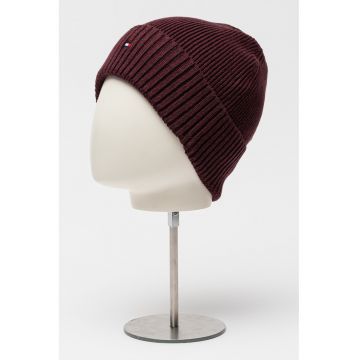 Caciula elastica din amestec de bumbac organic - Violet pruna