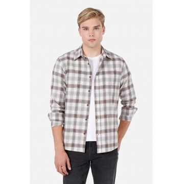 Camasa barbateasca  regular fit - bumbac - maron - Maro