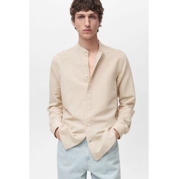 Camasa de bumbac si in - Maro nisip