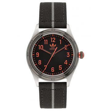 Ceas barbatesc -  inox - 42 mm - curea sintetica - negru - rezistent la apa 5 ATM