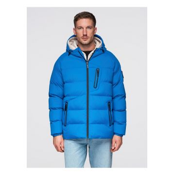 Geaca matlasata izolata cu maneci raglan  OM-JAHP-0302 - Albastru