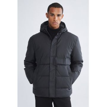 Geaca relaxed fit cu gluga - Gri antracit