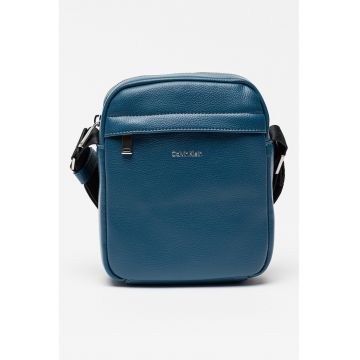 Geanta crossbody de piele ecologica - Albastru petrol