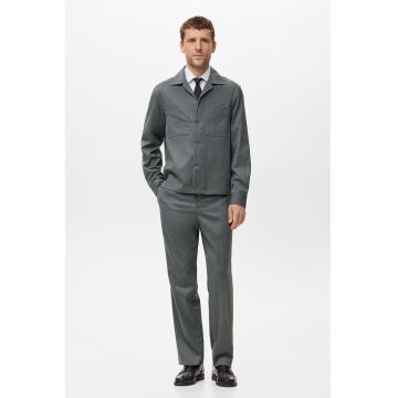 Jacheta-camasa cu buzunare aplicate - Gri