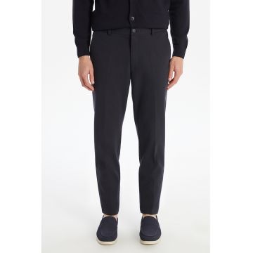 Pantaloni cu pensa si talie medie - Albastru ultramarin