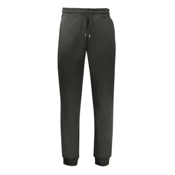 Pantaloni de trening barbati cu talie elastica si logo - Regular fit - Negru