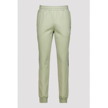 Pantaloni de trening conici cu benzi logo laterale - Kaki inchis/Verde sparanghel