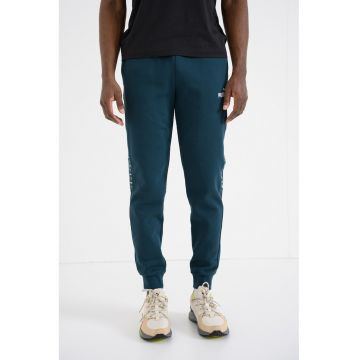 Pantaloni de trening conici cu benzi logo laterale - Verde englez