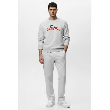 Pantaloni de trening cu croiala dreapta si talie elastica - Alb