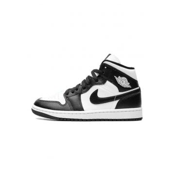Pantofi sport barbati -  Air Jordan 1 Mid Panda - alb-negru - materiale de inalta calitate - Alb/Negru