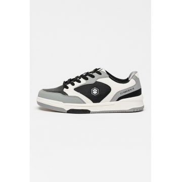 Pantofi sport cu insertii de plasa - Gri/Alb optic/Negru