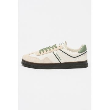 Pantofi sport cu insertii din piele Greenwich - Alb fildes/Negru