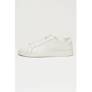 Pantofi sport din piele cu model uni Cupsole - Alb