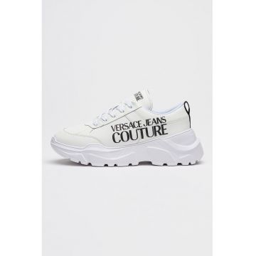 Pantofi sport din piele cu talpa wedge - Alb