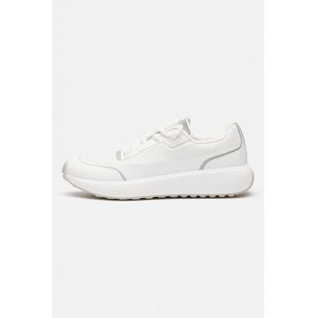 Pantofi sport din piele ecologica cu insertii din material textil - Alb optic