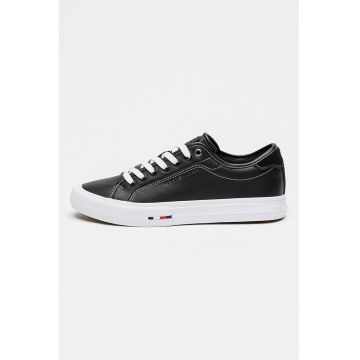 Pantofi sport din piele si piele ecologica - Negru