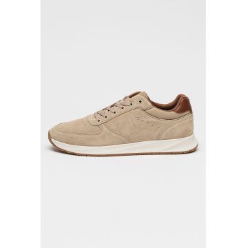 Pantofi sport low-cut din piele intoarsa Hybrid - Gri deschis