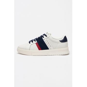 Pantofi sport low-cut din piele Supercup - Rosu/Alb/Bleumarin