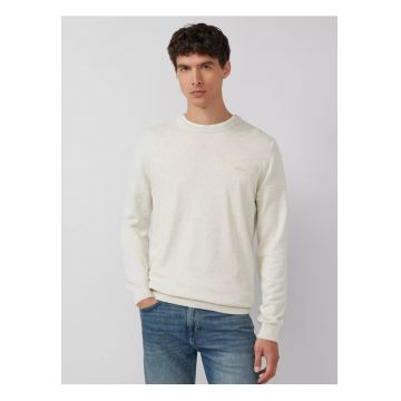 Pulover cu decolteu la baza gatului - Crem