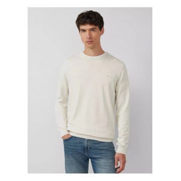 Pulover cu decolteu la baza gatului - Crem