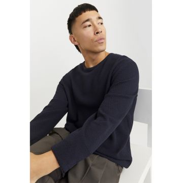 Pulover lejer din amestec de bumbac organic - Albastru ultramarin