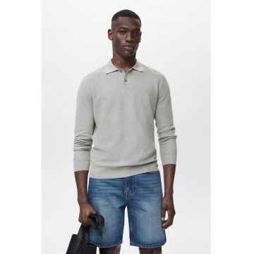 Pulover polo cu model uni - Gri deschis