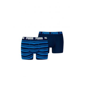 Set de boxeri din amestec de bumbac cu imprimeu - 2 perechi - Albastru royal/Bleumarin