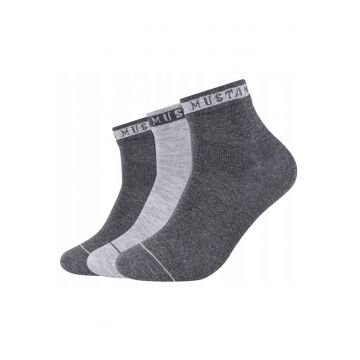 Sosete Barbati -  MU32018 – 9703 - 3 Perechi - Lungi - Design Simplu Cu Logo - Confortabile Si Respirabile - Calitate Superioara - Bumbac - 39-42 UE - Gri