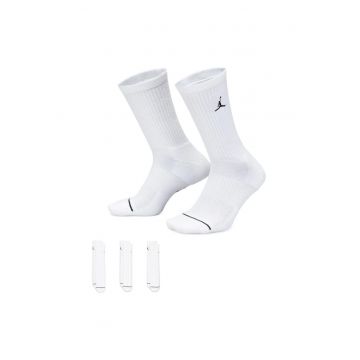 Sosete sport barbati  Everyday Jordan Crew - alb - set de 3 - 90% poliester - marime