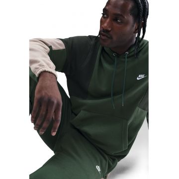 Trening lejer cu model colorblock - Verde inchis