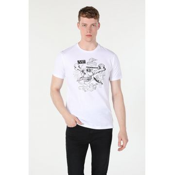 Tricou Cu Maneca Scurta De Barbati Alb Regular Fit 486875 - White